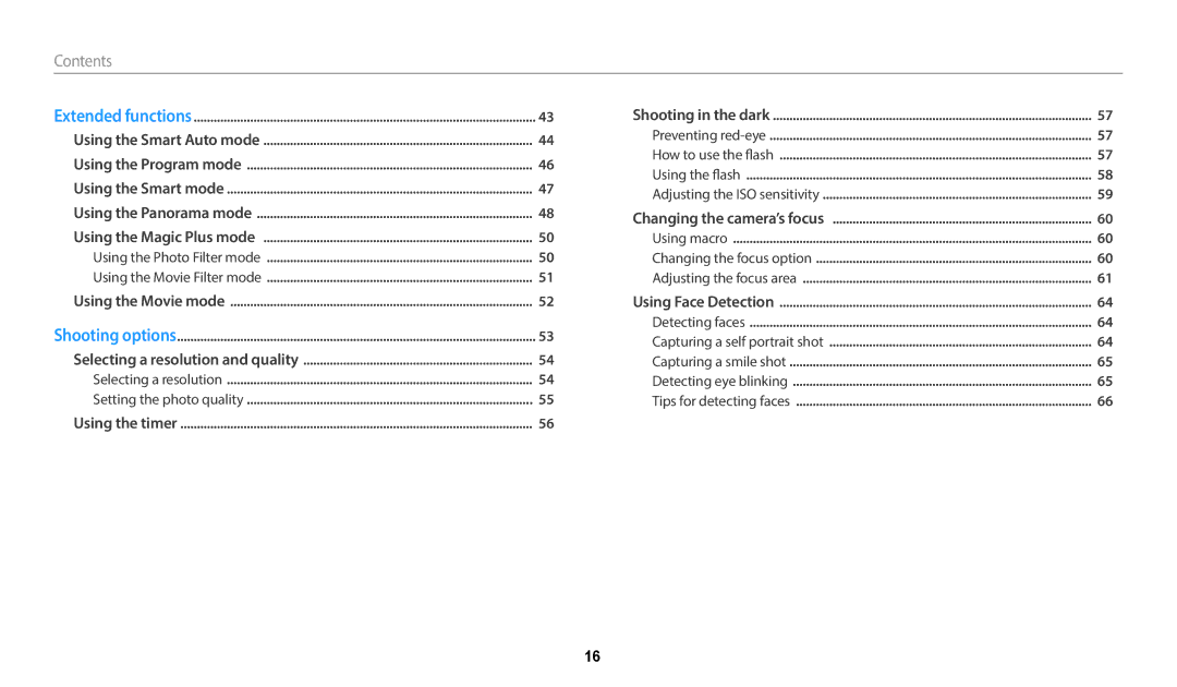 Samsung ECWB1100BPRUS, ECWB1100BPBUS, EC-WB1100BPBUS, EC-WB1100BPRUS user manual Contents﻿ 