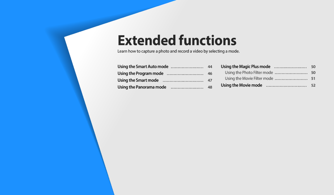 Samsung ECWB1100BPBUS, ECWB1100BPRUS, EC-WB1100BPBUS, EC-WB1100BPRUS user manual Extended functions 