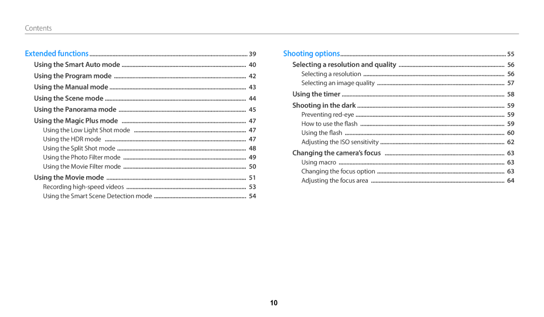 Samsung EC-WB2100BPRUS, ECWB2100BPBUS, EC-WB2100BPBUS user manual Contents﻿ 