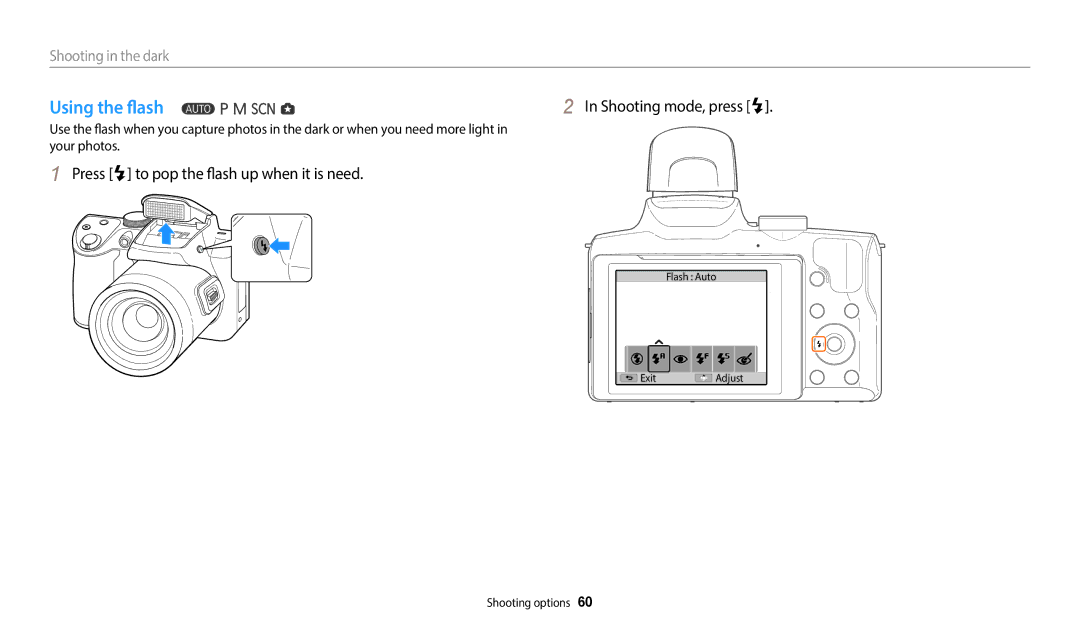 Samsung EC-WB2100BPBUS, ECWB2100BPBUS, EC-WB2100BPRUS user manual Using the flash 