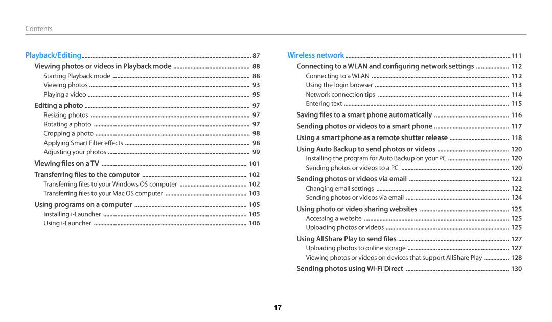 Samsung ECWB250FFPRUS, ECWB250FFPAUS, ECWB250FFPWUS, ECWB250FFPBUS, WB250F White, EC-WB250FBPWUS, EC-WB250FBPBUS user manual 101 