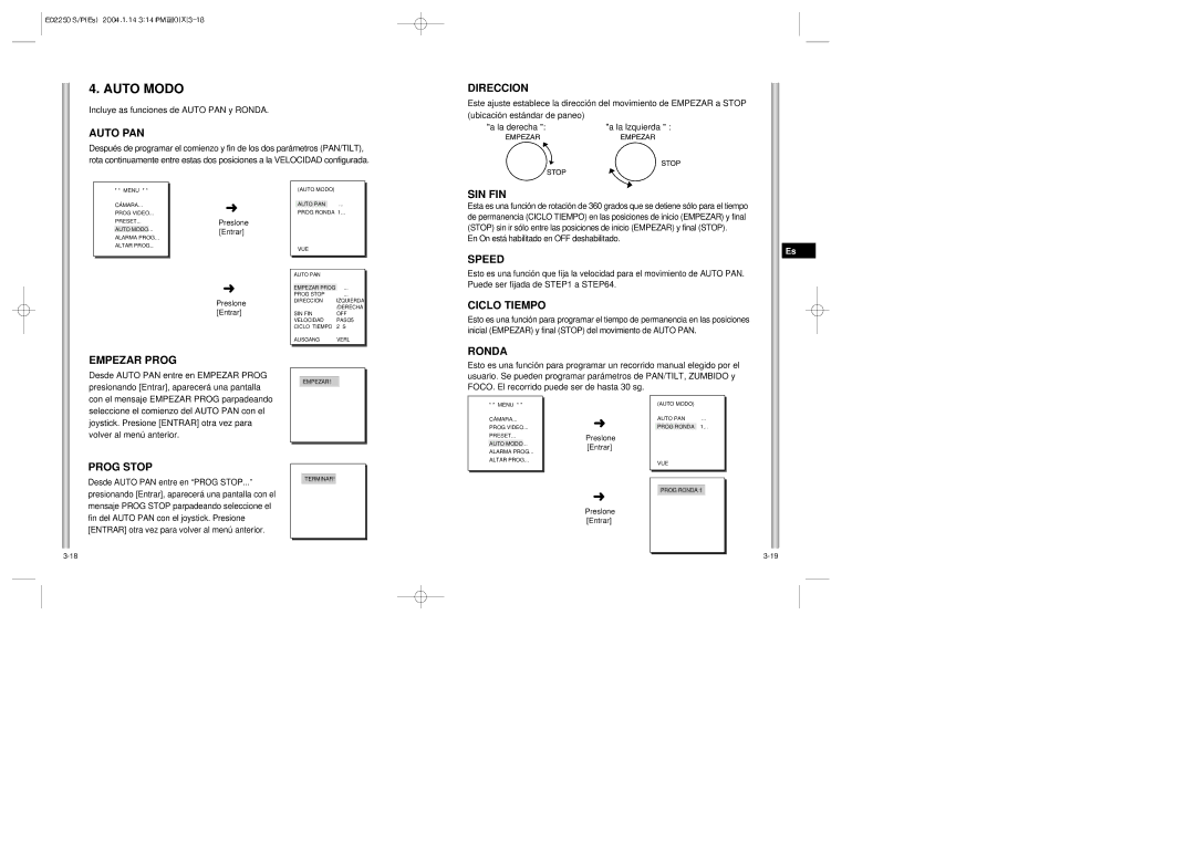 Samsung ED2250S/P manual Auto Modo 