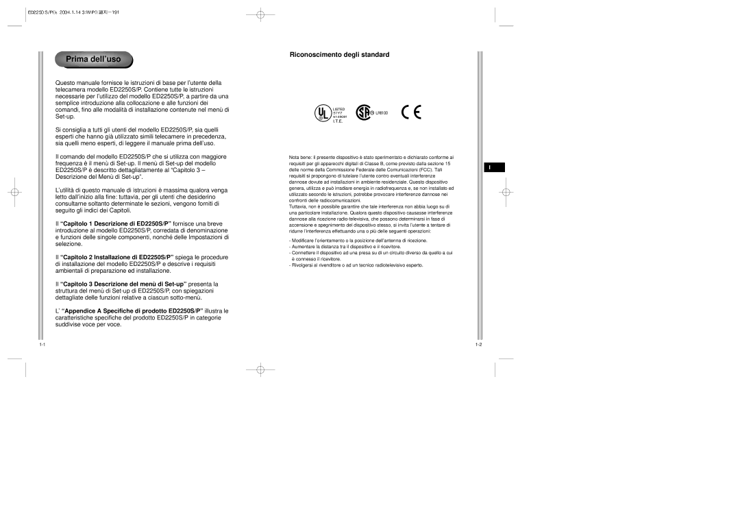 Samsung ED2250S/P manual Prima dell’uso, Riconoscimento degli standard, Spiega le procedure, Illustra le 