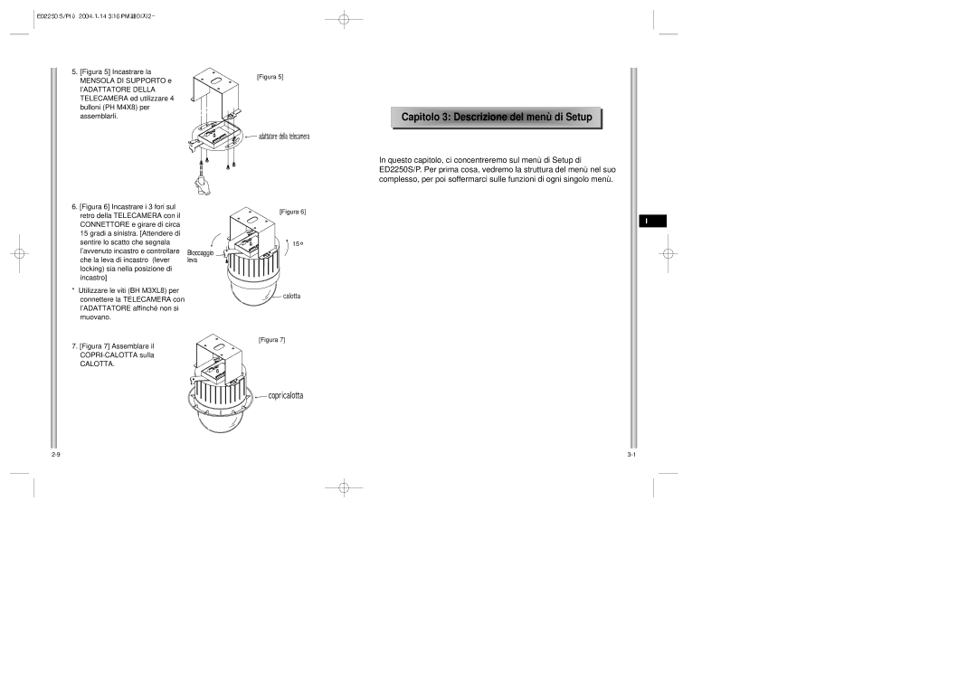 Samsung ED2250S/P manual Calotta, Figura 7 Assemblare il COPRI-CALOTTA sulla 