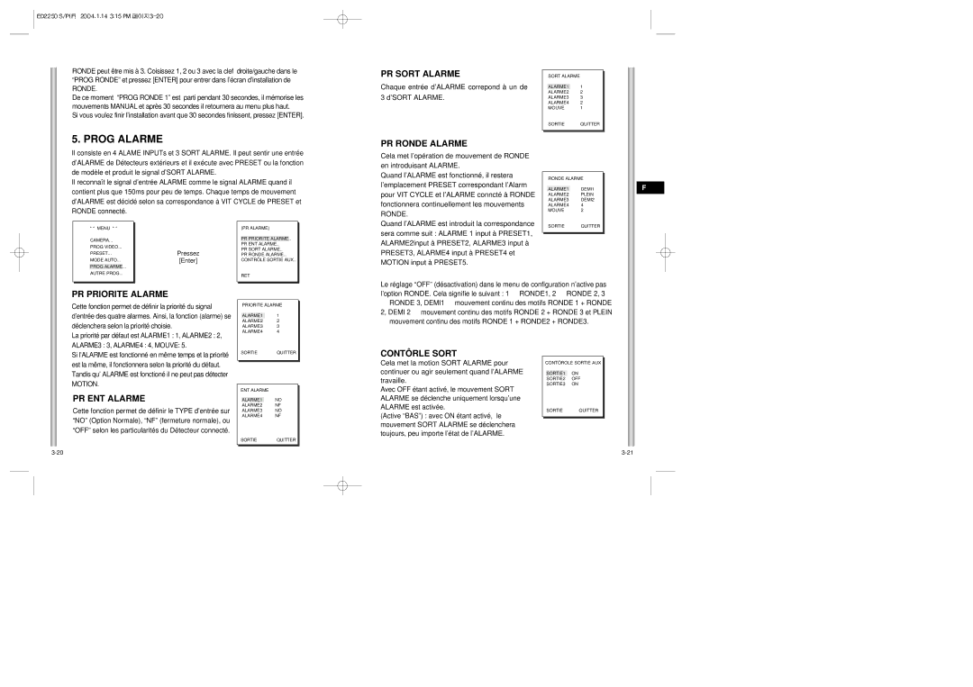 Samsung ED2250S/P manual Prog Alarme 