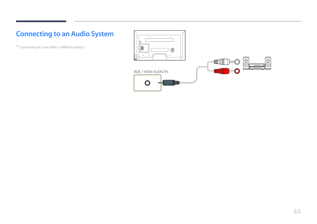 Samsung ED40C, ED65C, ED55C, ED46C, ED32C user manual Connecting to an Audio System 