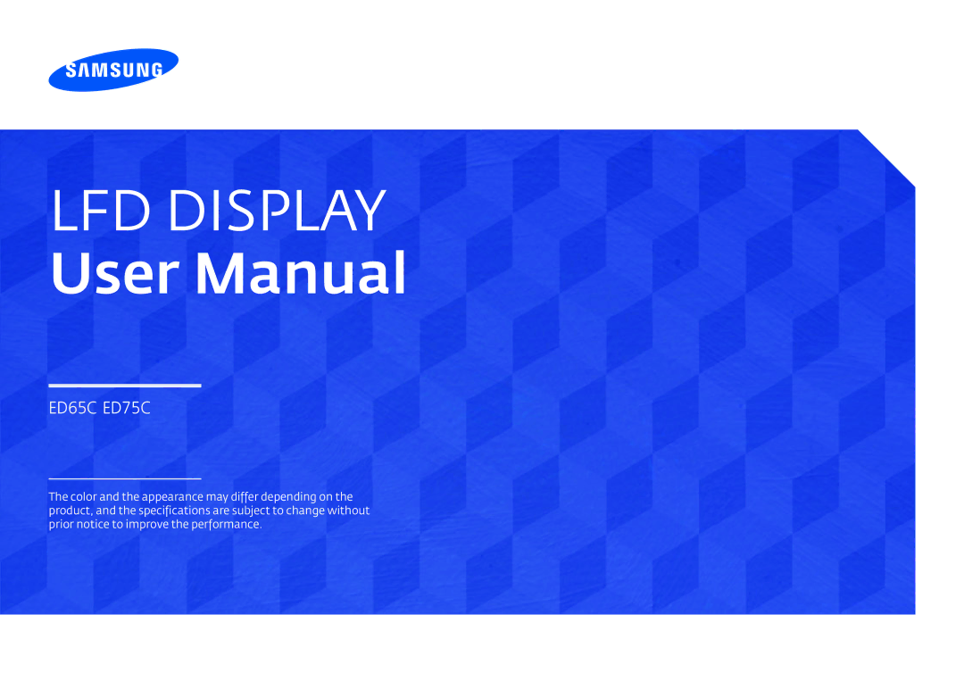 Samsung ED75C, ED65C user manual LFD Display 