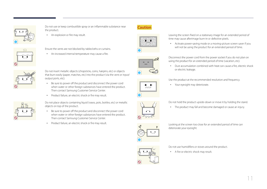 Samsung ED75C, ED65C user manual Output ports, etc, Product failure, an electric shock or fire may result 