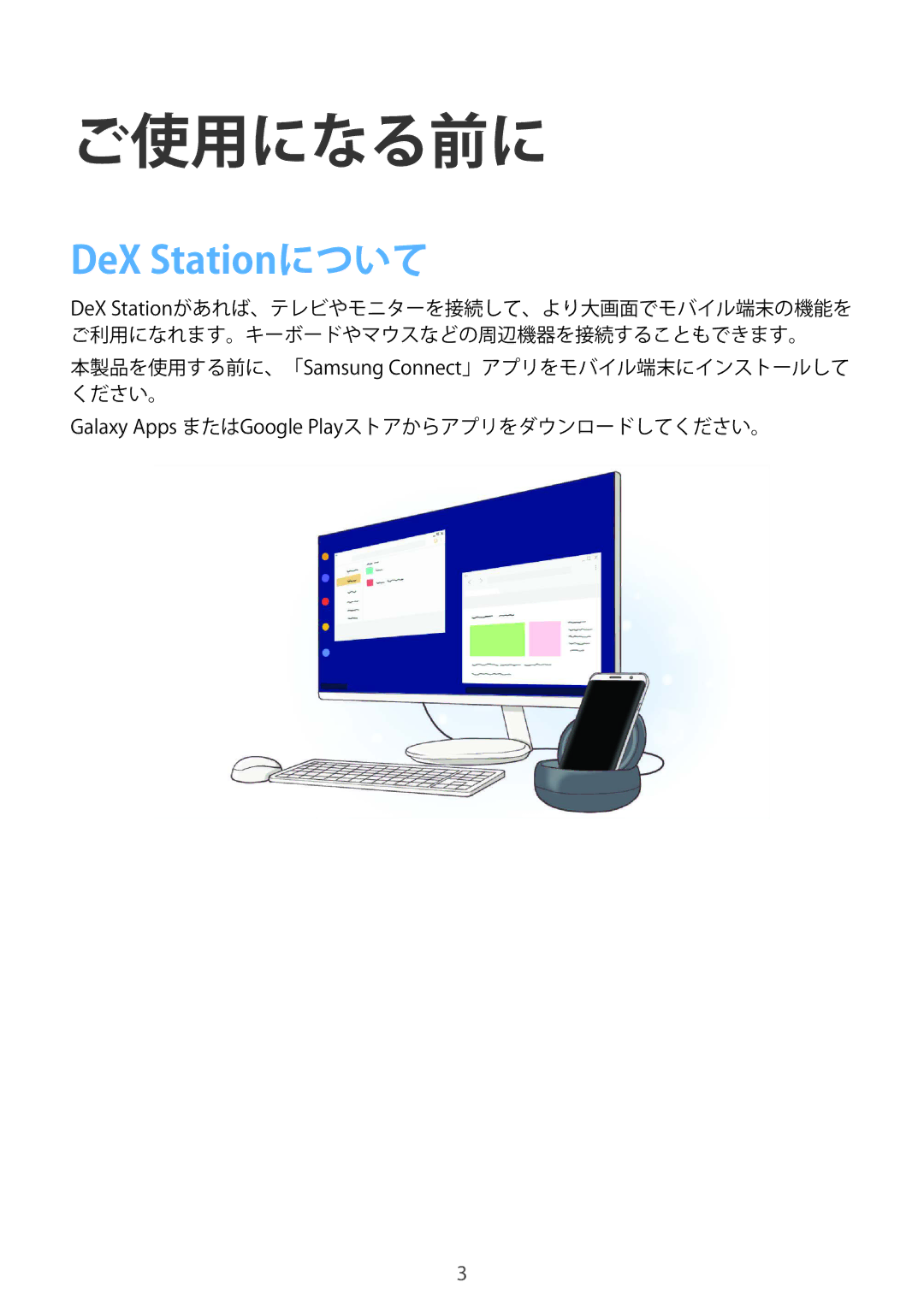 Samsung EE-MG950TBEGJP manual ご使用になる前に, DeX Stationについて 