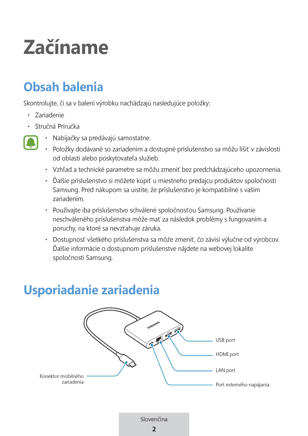 Samsung EE-P5000BBRGRU, EE-P5000BBEGWW manual Začíname 