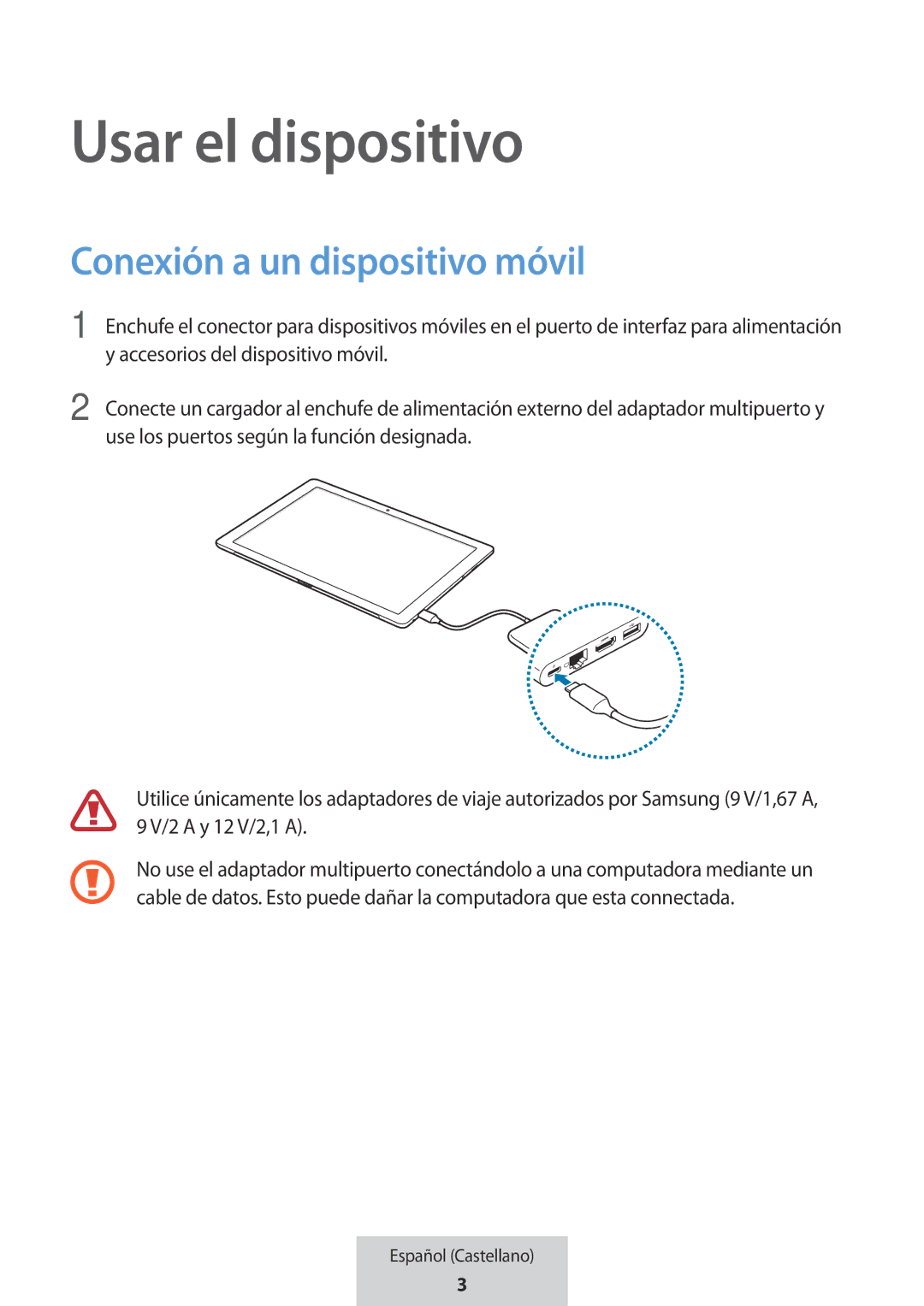 Samsung EE-P5000BBEGWW, EE-P5000BBRGRU manual Usar el dispositivo, Conexión a un dispositivo móvil 