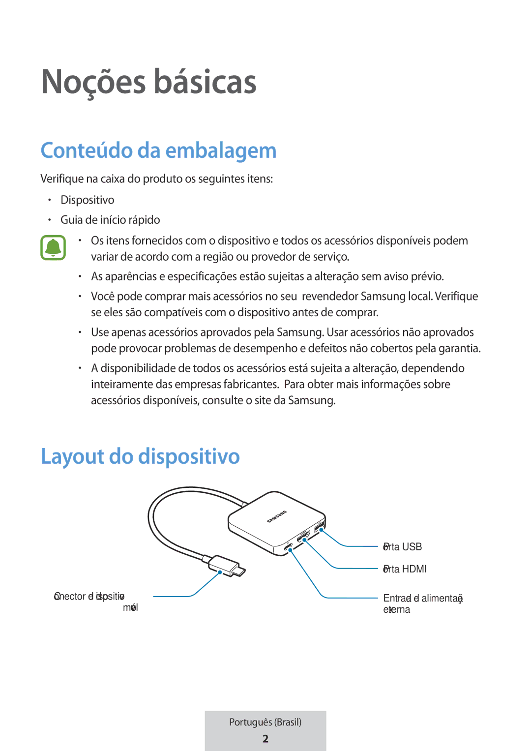 Samsung EE-PW700BBEGWW, EE-PW700BWEGWW manual Noções básicas, Layout do dispositivo 