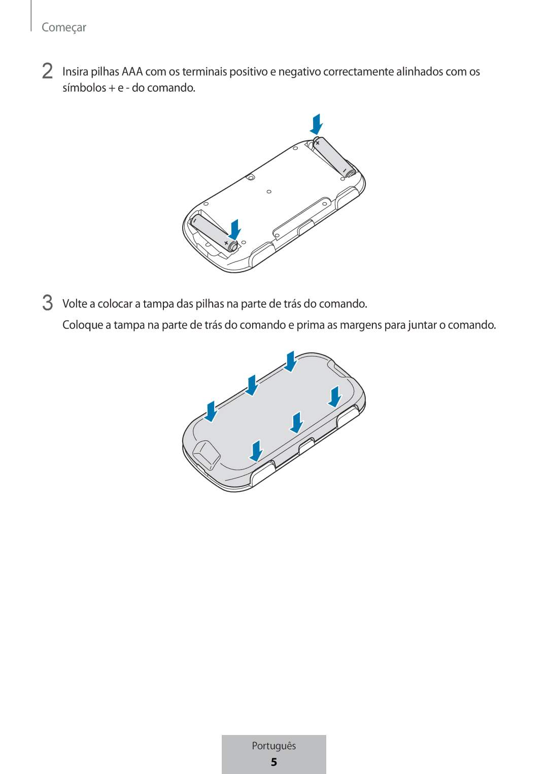 Samsung EI-YP322BBEGWW manual Começar 