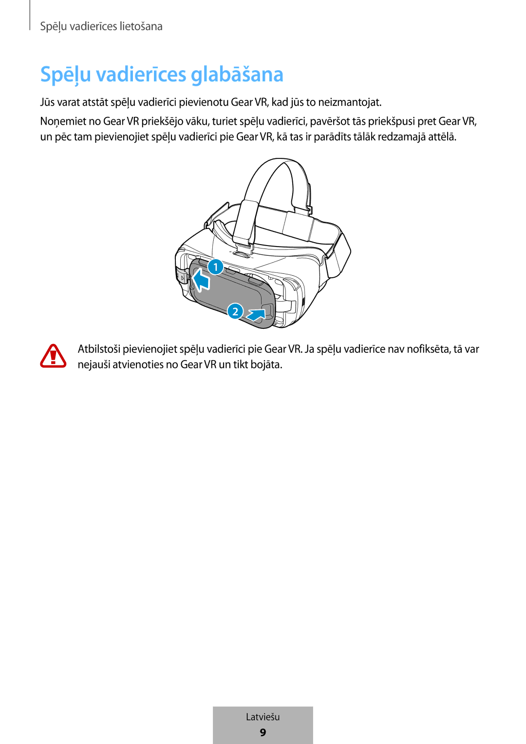 Samsung EI-YP322BBEGWW manual Spēļu vadierīces glabāšana 