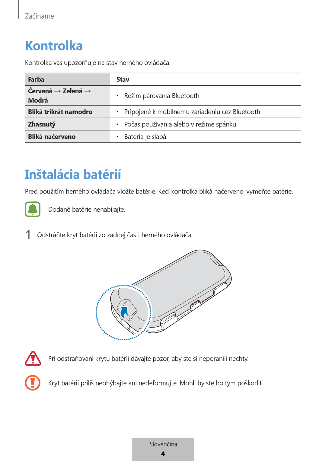 Samsung EI-YP322BBEGWW manual Kontrolka 