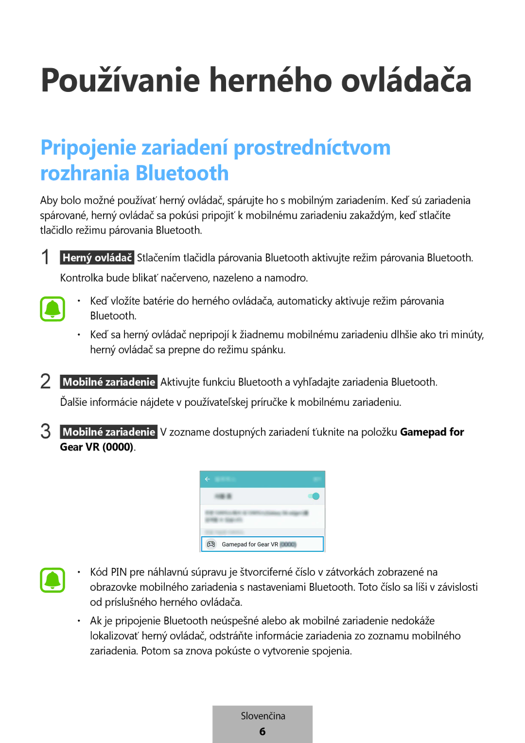 Samsung EI-YP322BBEGWW manual Používanie herného ovládača 