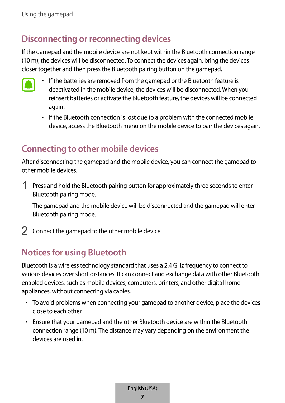 Samsung EI-YP322BBEGWW manual Disconnecting or reconnecting devices 