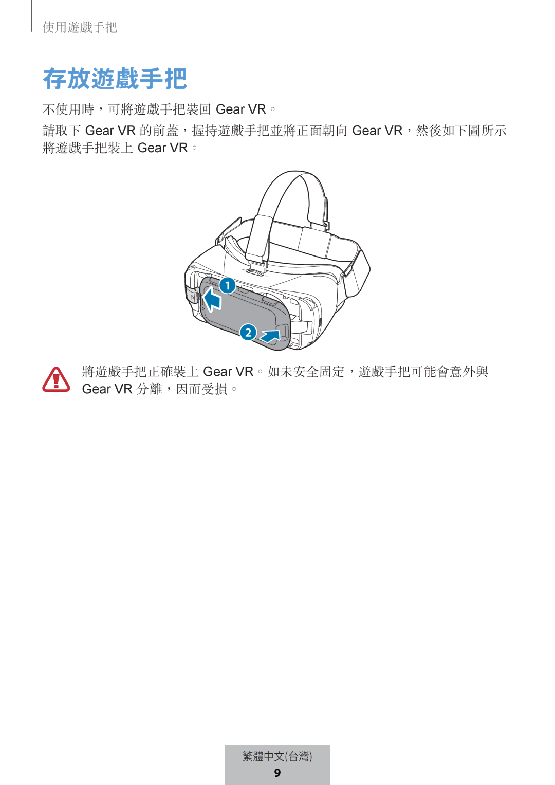 Samsung EI-YP322BBEGWW manual 存放遊戲手把 