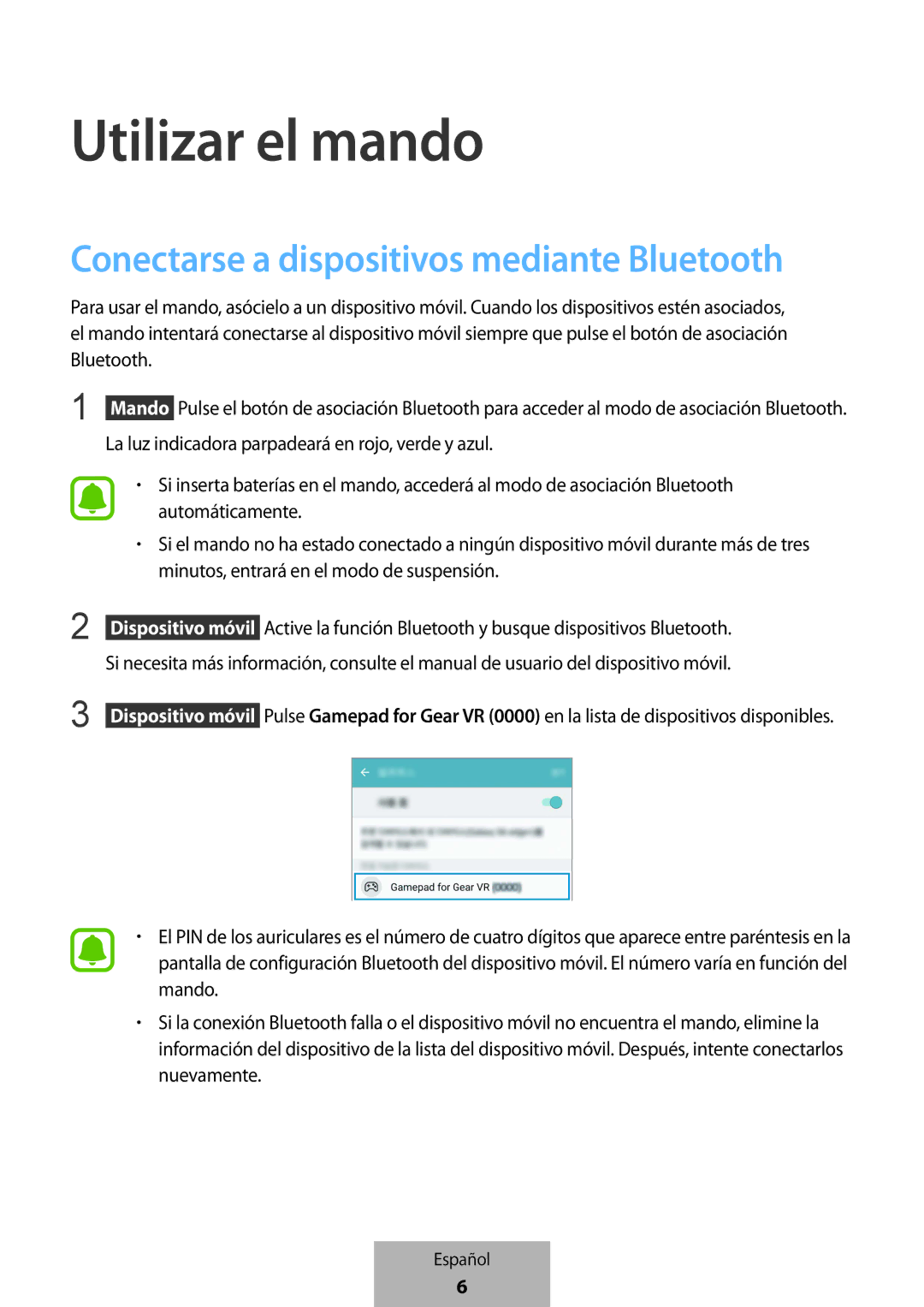 Samsung EI-YP322BBEGWW manual Utilizar el mando, Conectarse a dispositivos mediante Bluetooth 