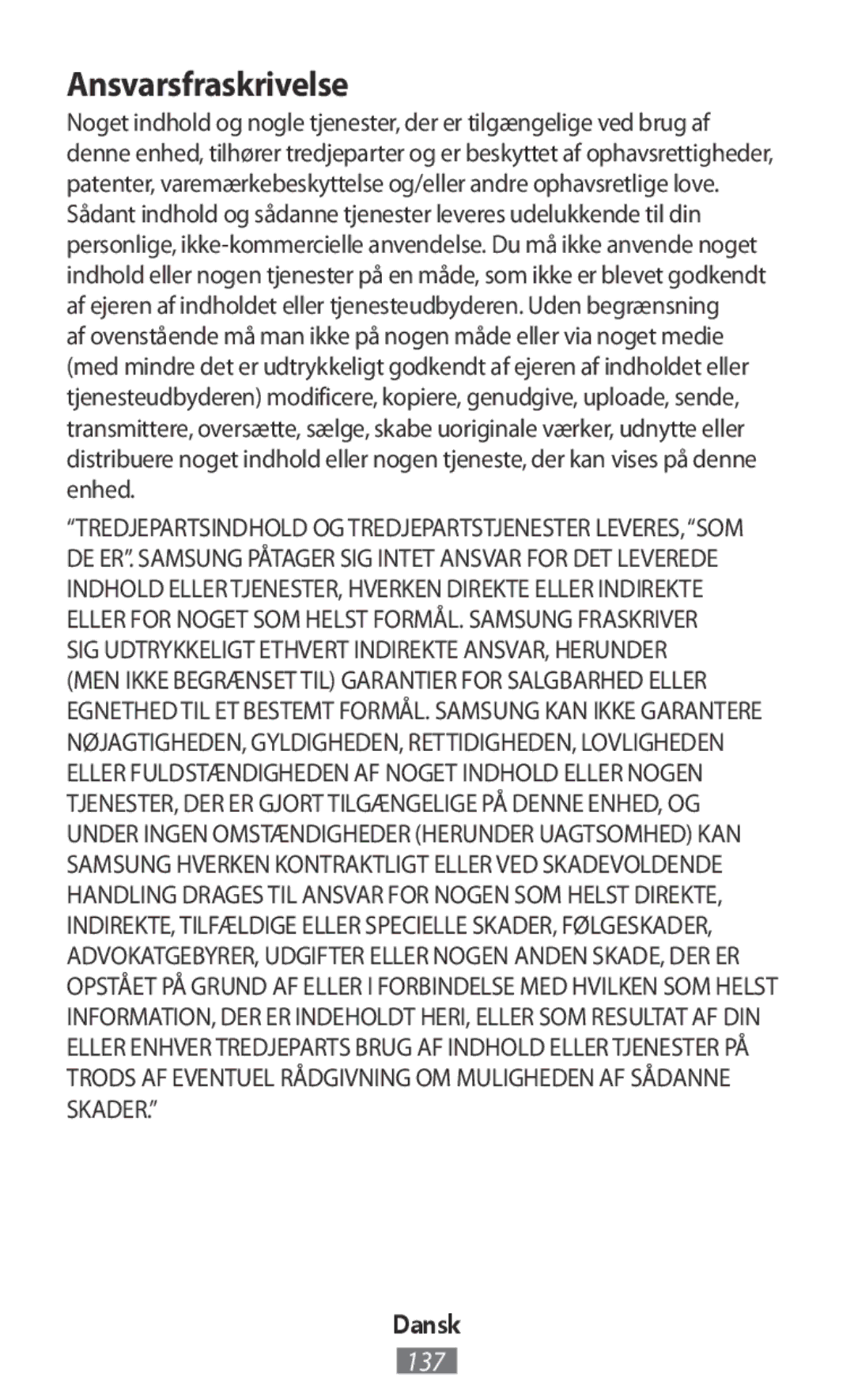 Samsung EJ-CG935UFEGRU, EJ-CG930UBEGDE, EJ-CG928MBEGDE, EJ-CG928MFEGDE, EJ-CG930UFEGDE, EJ-CG928MSEGDE Ansvarsfraskrivelse 