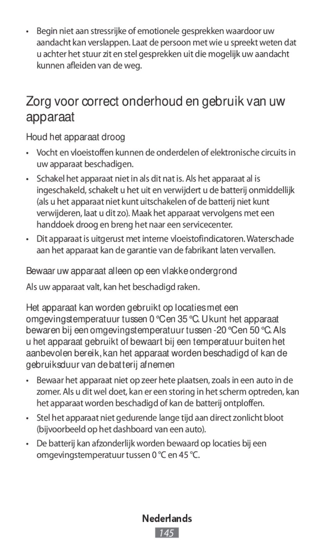 Samsung EJ-CG928MFEGDE, EJ-CG930UBEGDE Zorg voor correct onderhoud en gebruik van uw apparaat, Houd het apparaat droog 