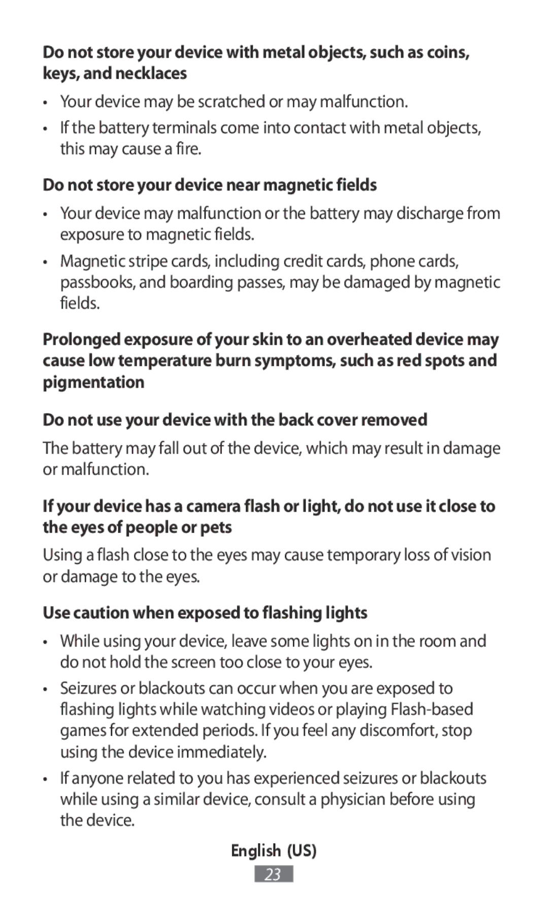 Samsung EJ-CG928NFEGSE, EJ-CG930UBEGDE, EJ-CG928MBEGDE, EJ-CG928MFEGDE manual Do not store your device near magnetic fields 