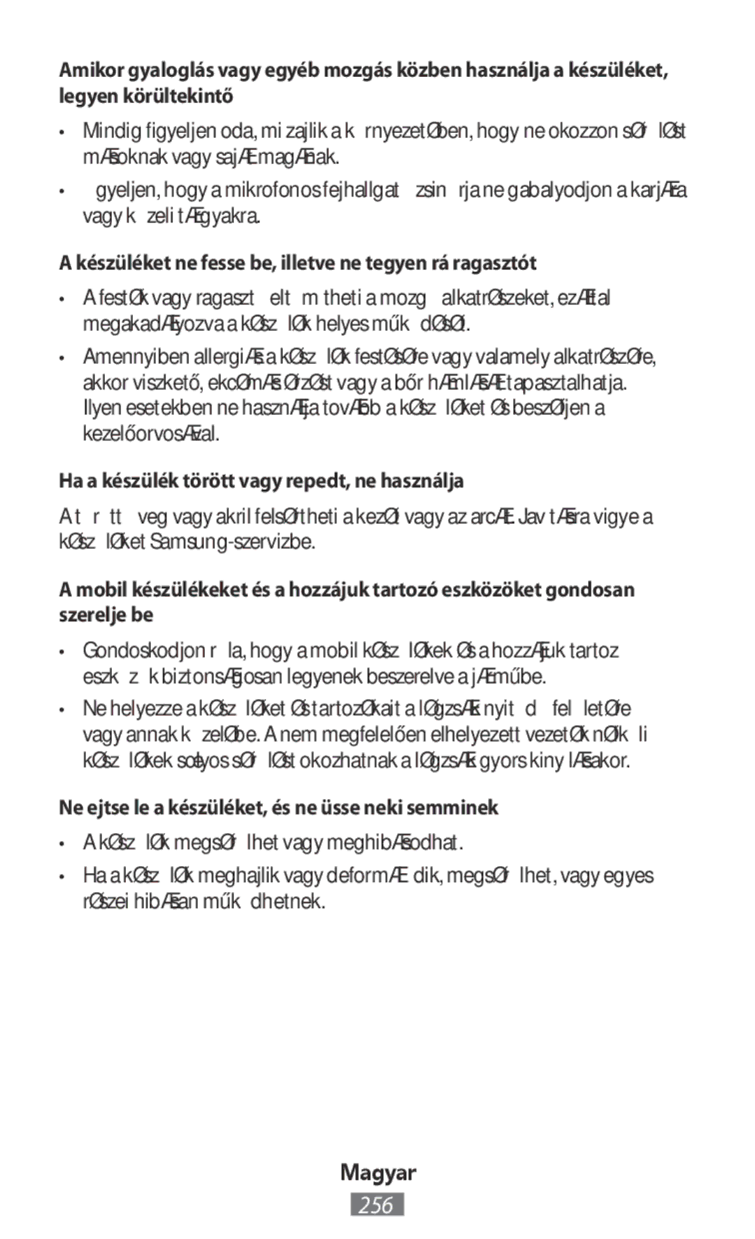 Samsung EJ-CG935UFEGDE, EJ-CG930UBEGDE, EJ-CG928MBEGDE manual Készüléket ne fesse be, illetve ne tegyen rá ragasztót 