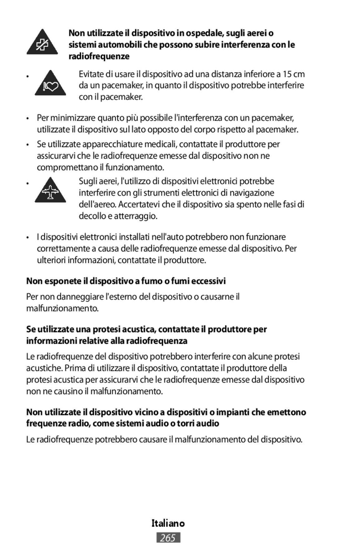 Samsung EJ-CG930UFEGGB, EJ-CG930UBEGDE, EJ-CG928MBEGDE manual Sugli aerei, lutilizzo di dispositivi elettronici potrebbe 