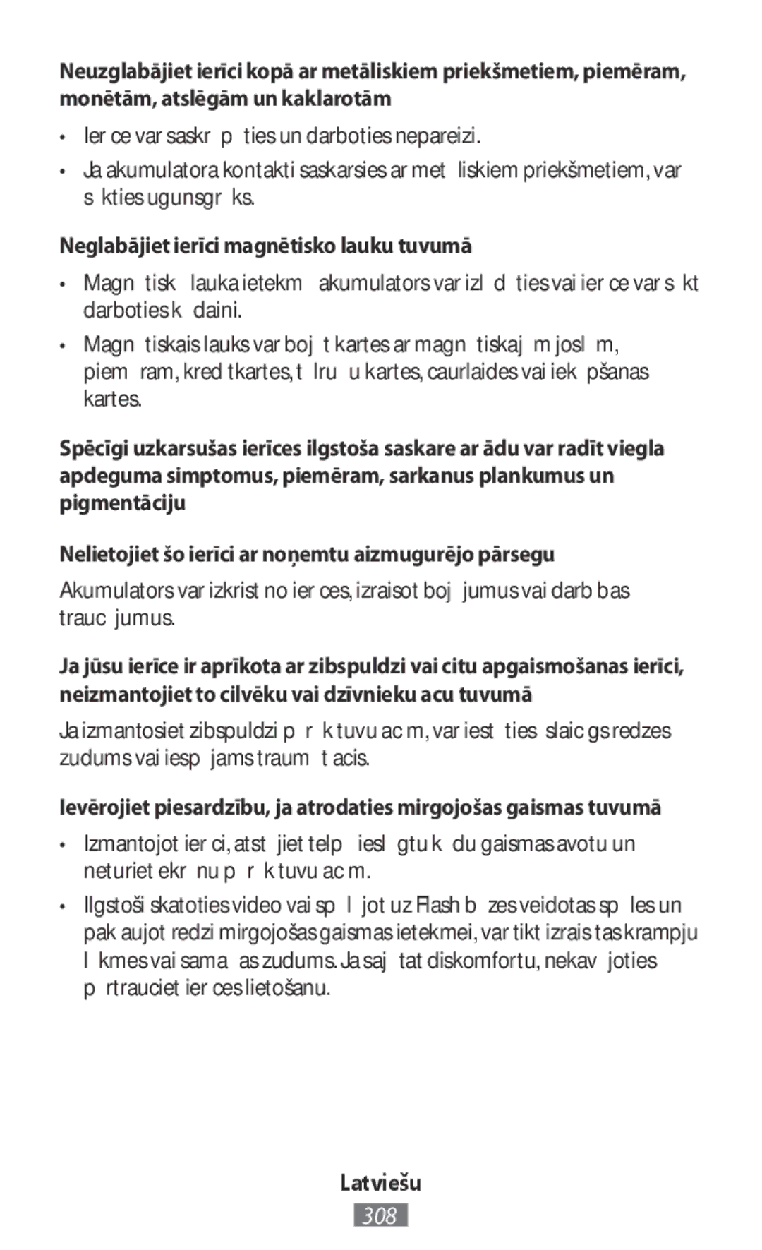 Samsung EJ-CG928ASEGAE, EJ-CG930UBEGDE, EJ-CG928MBEGDE, EJ-CG928MFEGDE manual Neglabājiet ierīci magnētisko lauku tuvumā 