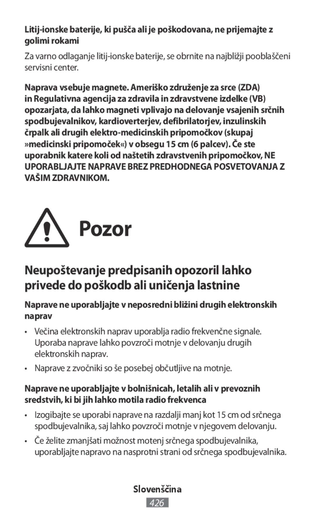 Samsung ET-CG930DBEGRU, EJ-CG930UBEGDE, EJ-CG928MBEGDE, EJ-CG928MFEGDE, EJ-CG930UFEGDE, EJ-CG928MSEGDE, EJ-CG935UFEGDE Pozor 