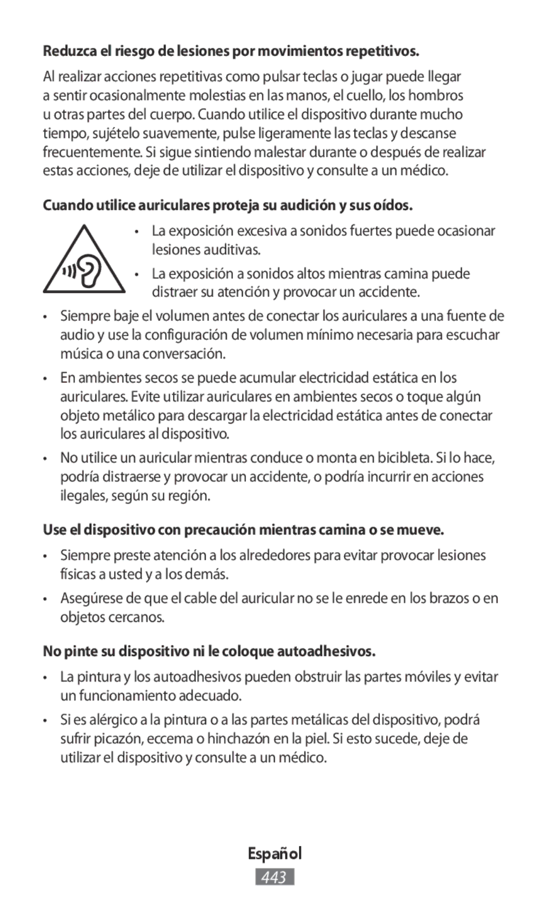 Samsung EJ-CG928FBEGFR, EJ-CG930UBEGDE, EJ-CG928MBEGDE manual Reduzca el riesgo de lesiones por movimientos repetitivos 