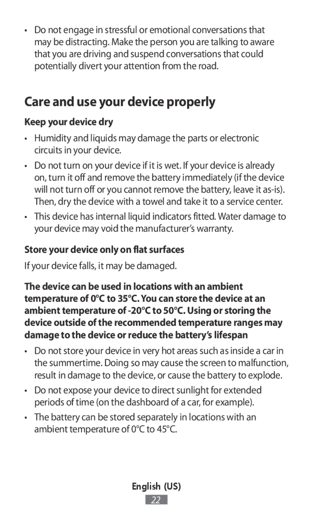 Samsung EP-PG950BBEGWW, EJ-CG955BBEGDE, EJ-CG950BBEGDE, EE-PW700BBEGWW, EP-N5100BWEGWW manual Care and use your device properly 