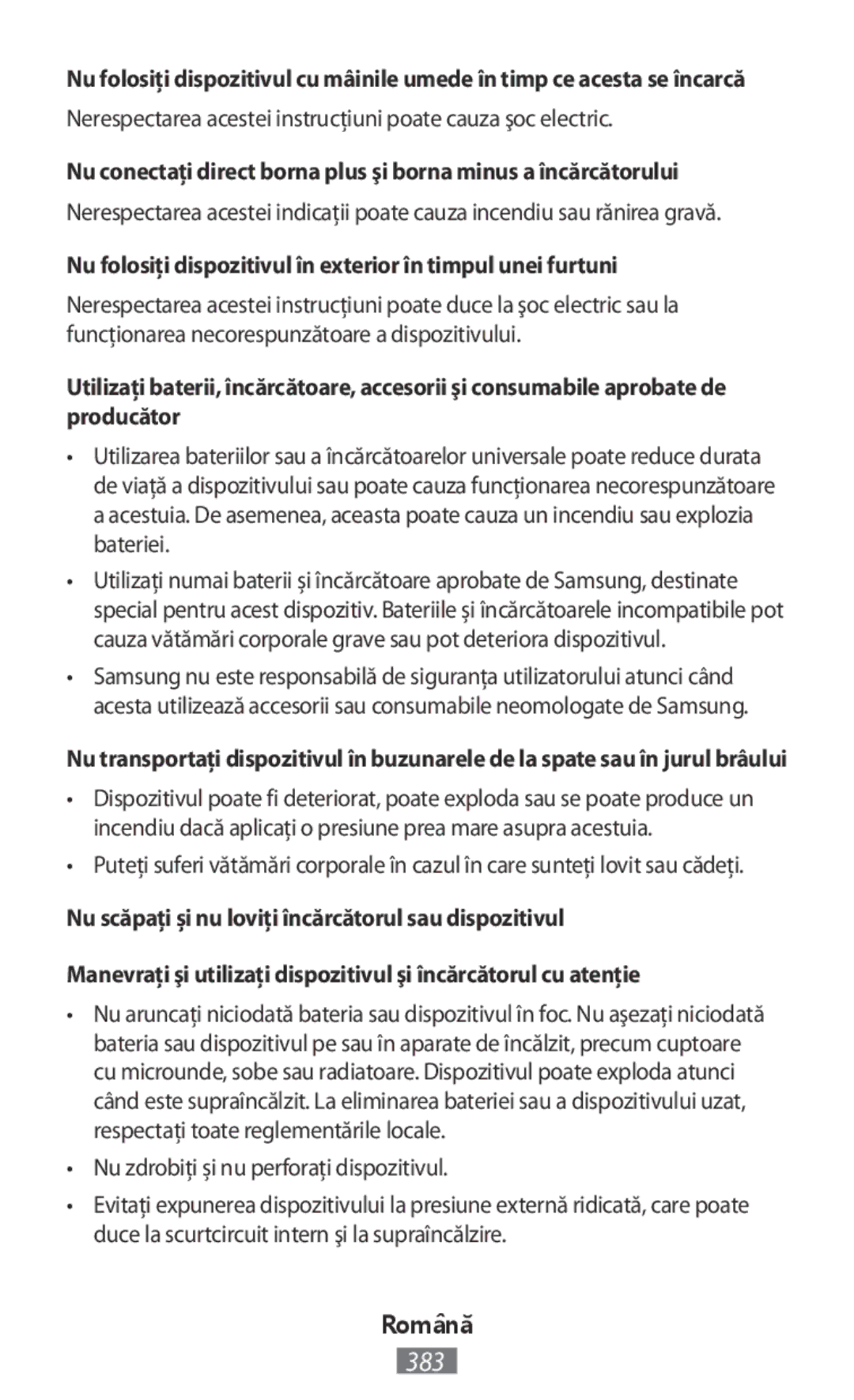 Samsung EE-MG950TBEGWW, EJ-CG955BBEGDE, EJ-CG950BBEGDE manual Nu folosiţi dispozitivul în exterior în timpul unei furtuni 