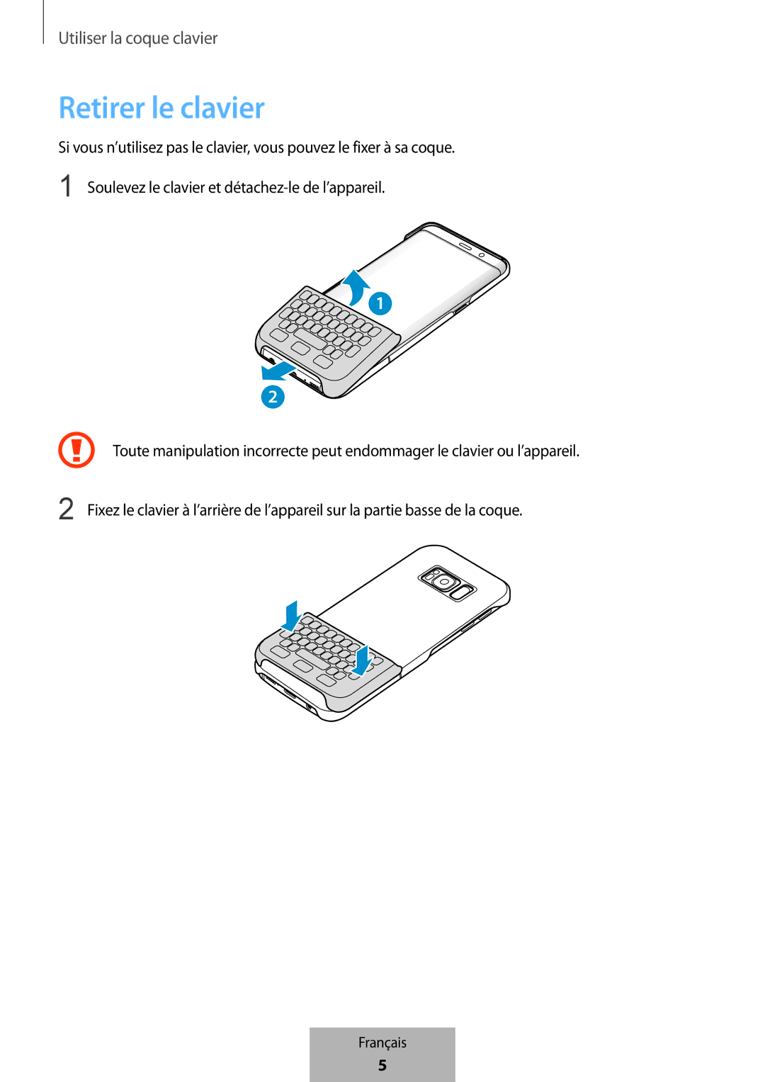 Samsung EJ-CG955BBEGWW, EJ-CG955BBEGDE, EJ-CG950BBEGDE, EJ-CG950BBEGWW manual Retirer le clavier 