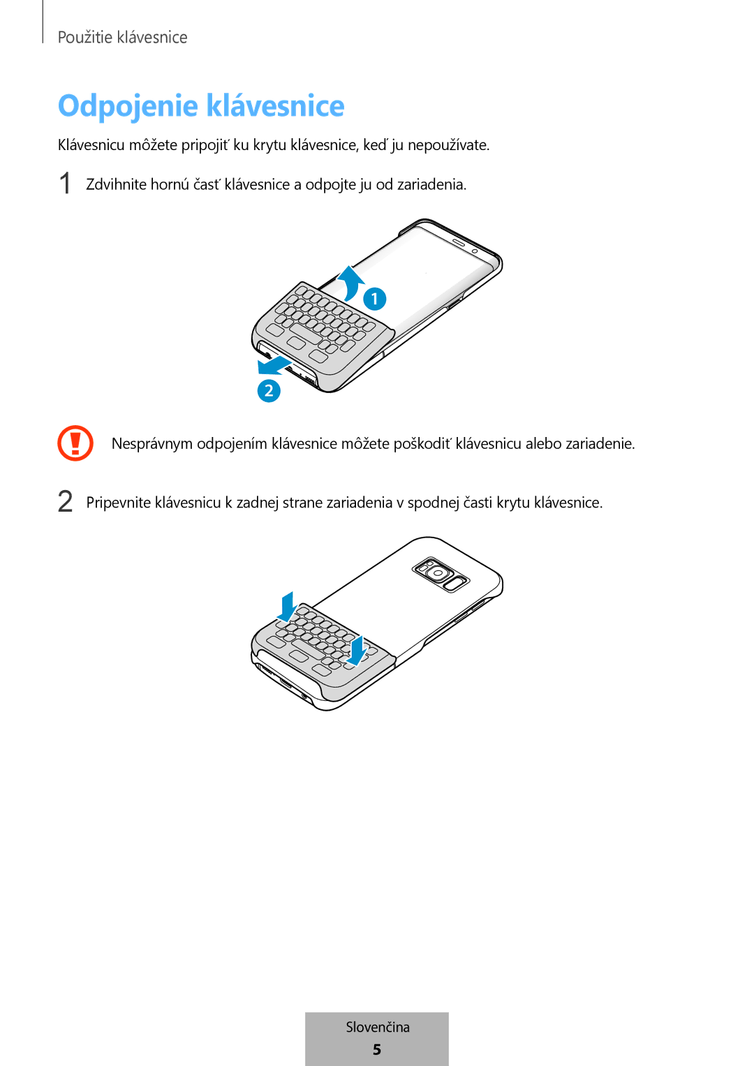 Samsung EJ-CG950BBEGDE, EJ-CG955BBEGDE, EJ-CG955BBEGWW, EJ-CG950BBEGWW manual Odpojenie klávesnice 