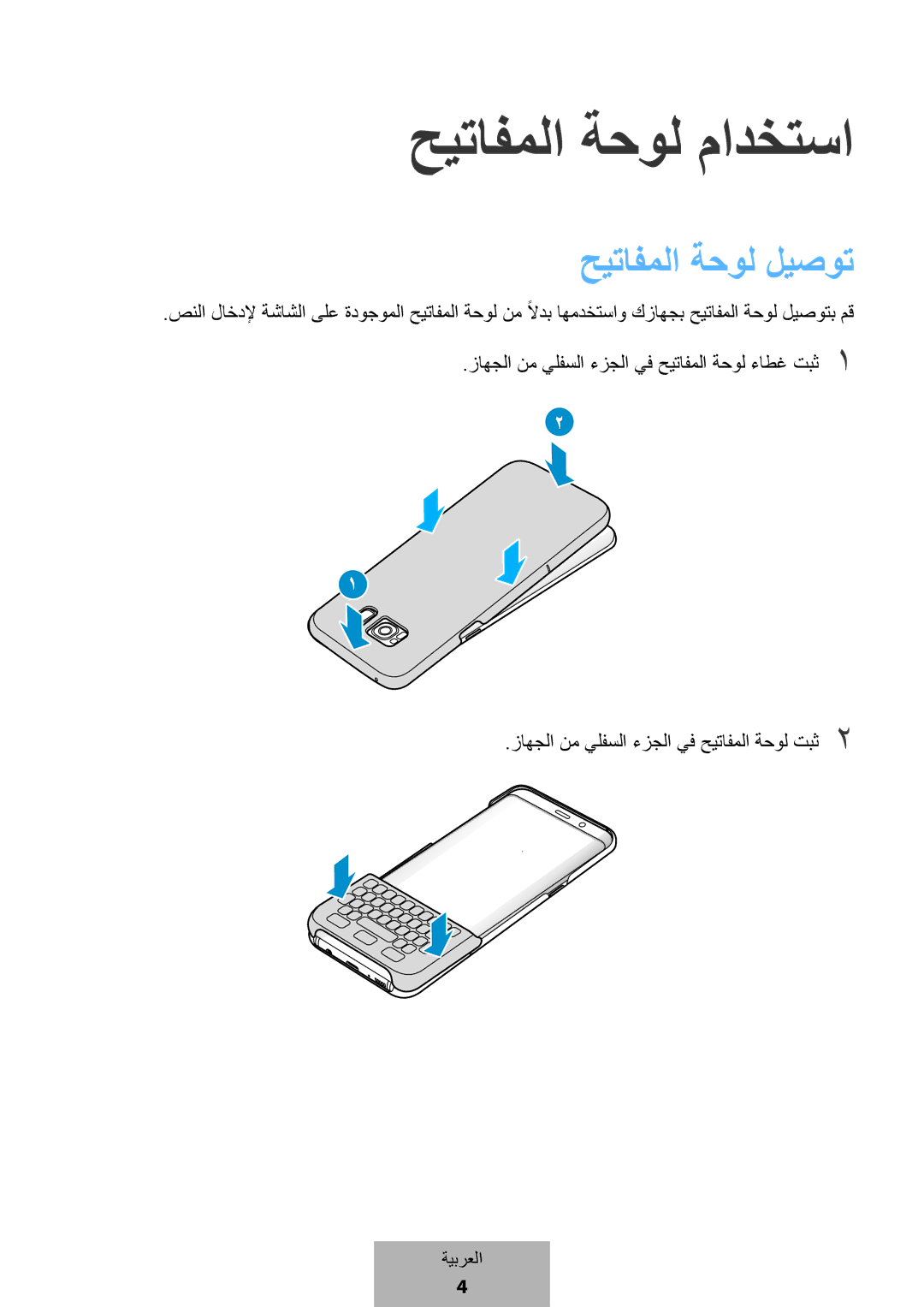 Samsung EJ-CG950BBEGDE, EJ-CG955BBEGDE, EJ-CG955BBEGWW, EJ-CG950BBEGWW manual حيتافملا ةحول مادختسا, حيتافملا ةحول ليصوت 