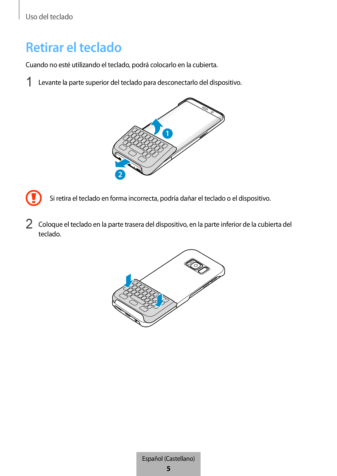 Samsung EJ-CG950BBEGWW, EJ-CG955BBEGDE, EJ-CG950BBEGDE, EJ-CG955BBEGWW manual Retirar el teclado 