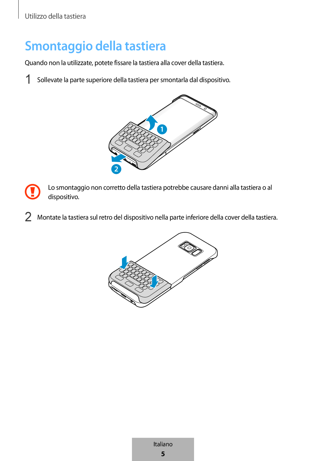 Samsung EJ-CG955BBEGDE, EJ-CG950BBEGDE, EJ-CG955BBEGWW, EJ-CG950BBEGWW manual Smontaggio della tastiera 