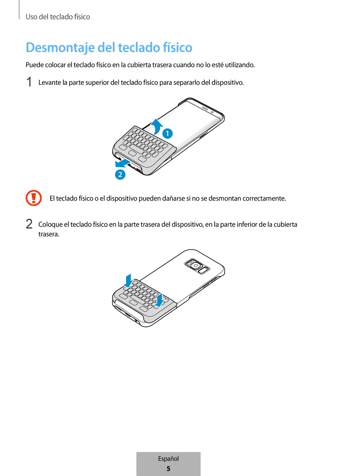 Samsung EJ-CG950BBEGWW, EJ-CG955BBEGDE, EJ-CG950BBEGDE, EJ-CG955BBEGWW manual Desmontaje del teclado físico 