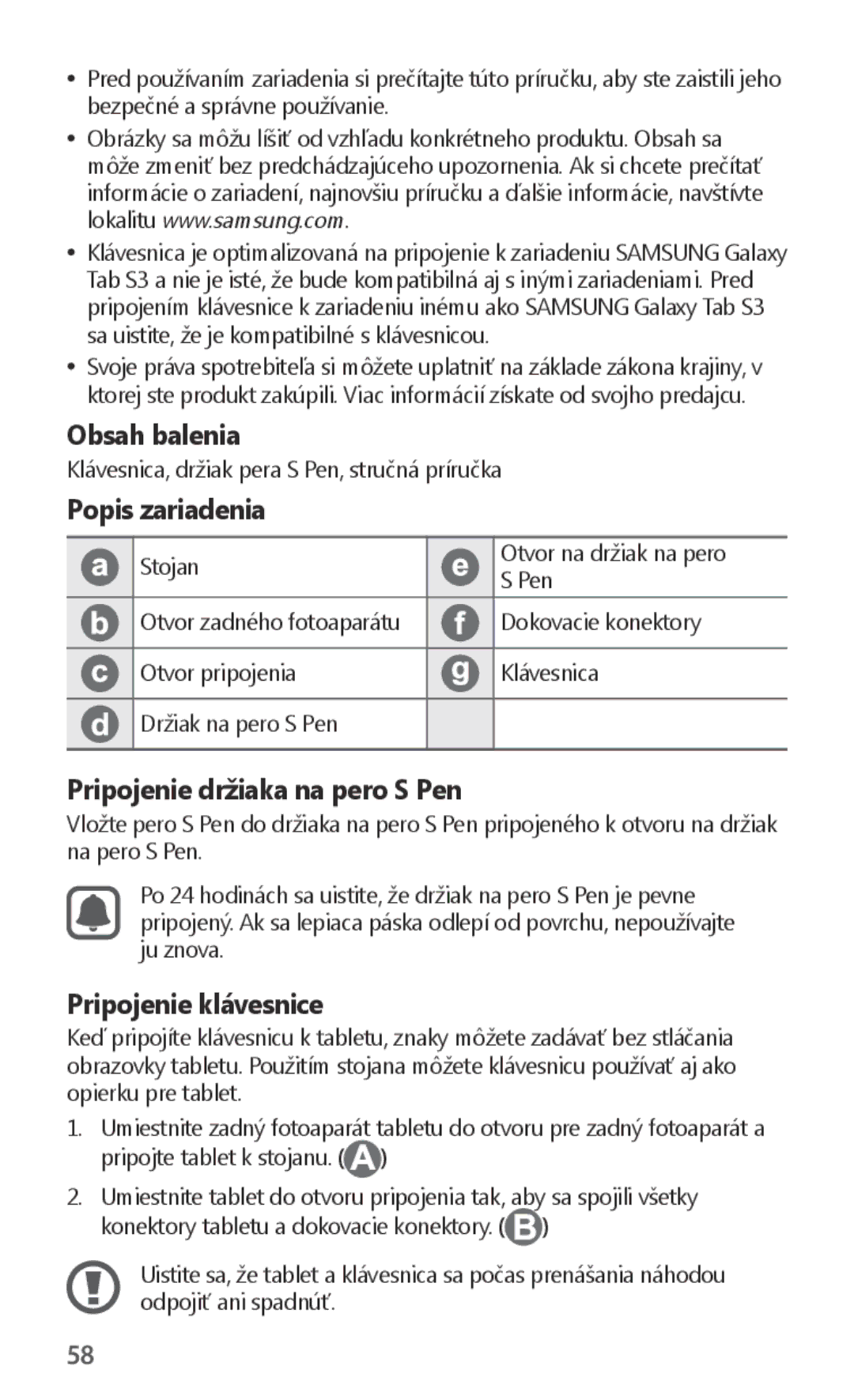 Samsung EJ-FT820BSEGSE, EJ-FT820BSEGDE, EJ-FT820BSEGFR, EJ-FT820BSEGIT, EJ-FT820BSEGES, EJ-FT820BSRGRU manual Obsah balenia 