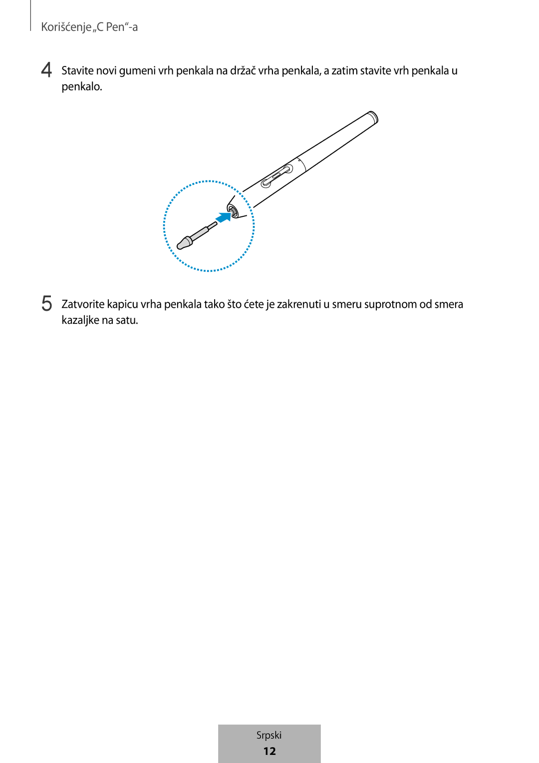 Samsung EJ-PW700CBEGWW manual Korišćenje„C Pen-a 