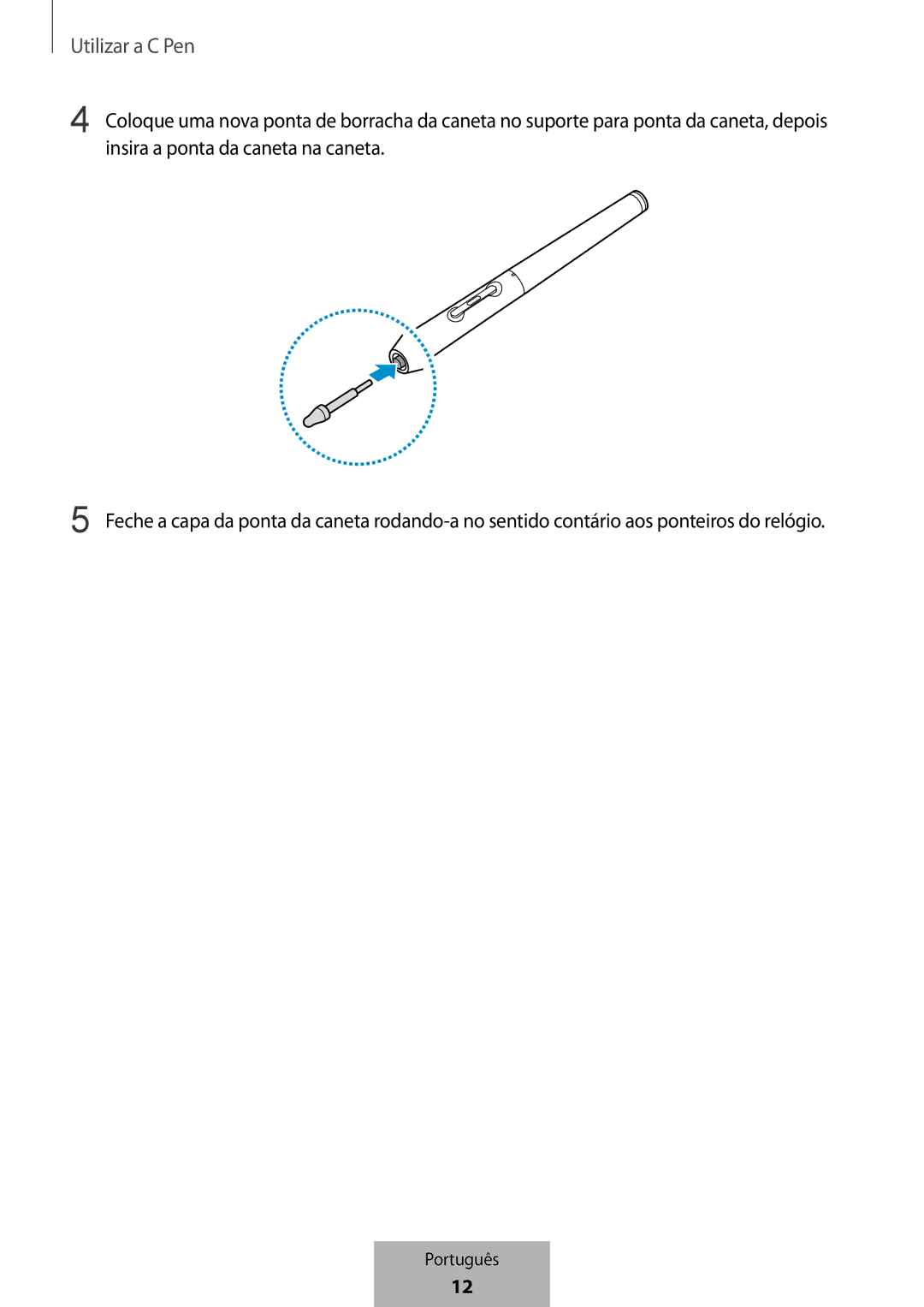 Samsung EJ-PW700CBEGWW manual Utilizar a C Pen 