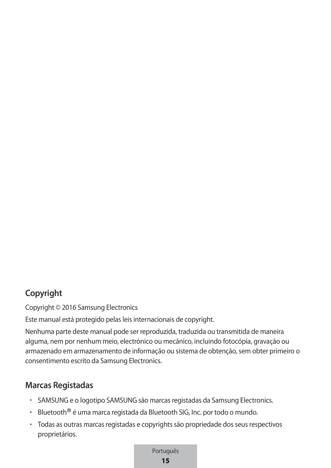 Samsung EJ-PW700CBEGWW manual Copyright, Marcas Registadas 