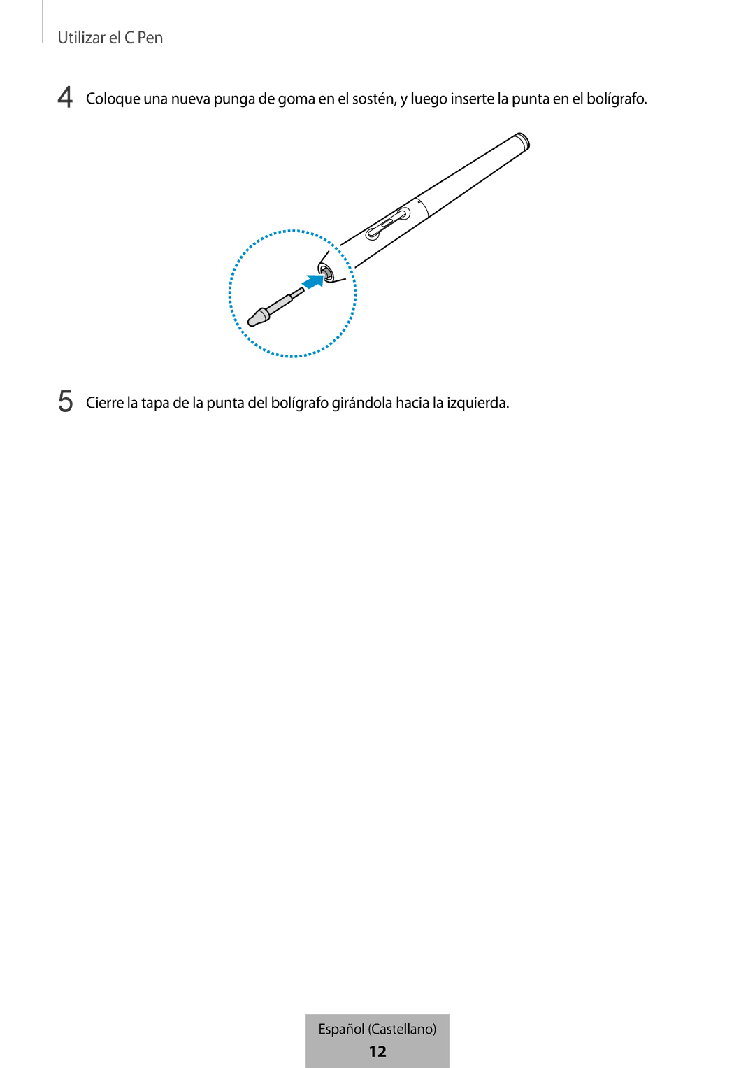 Samsung EJ-PW700CBEGWW manual Utilizar el C Pen 