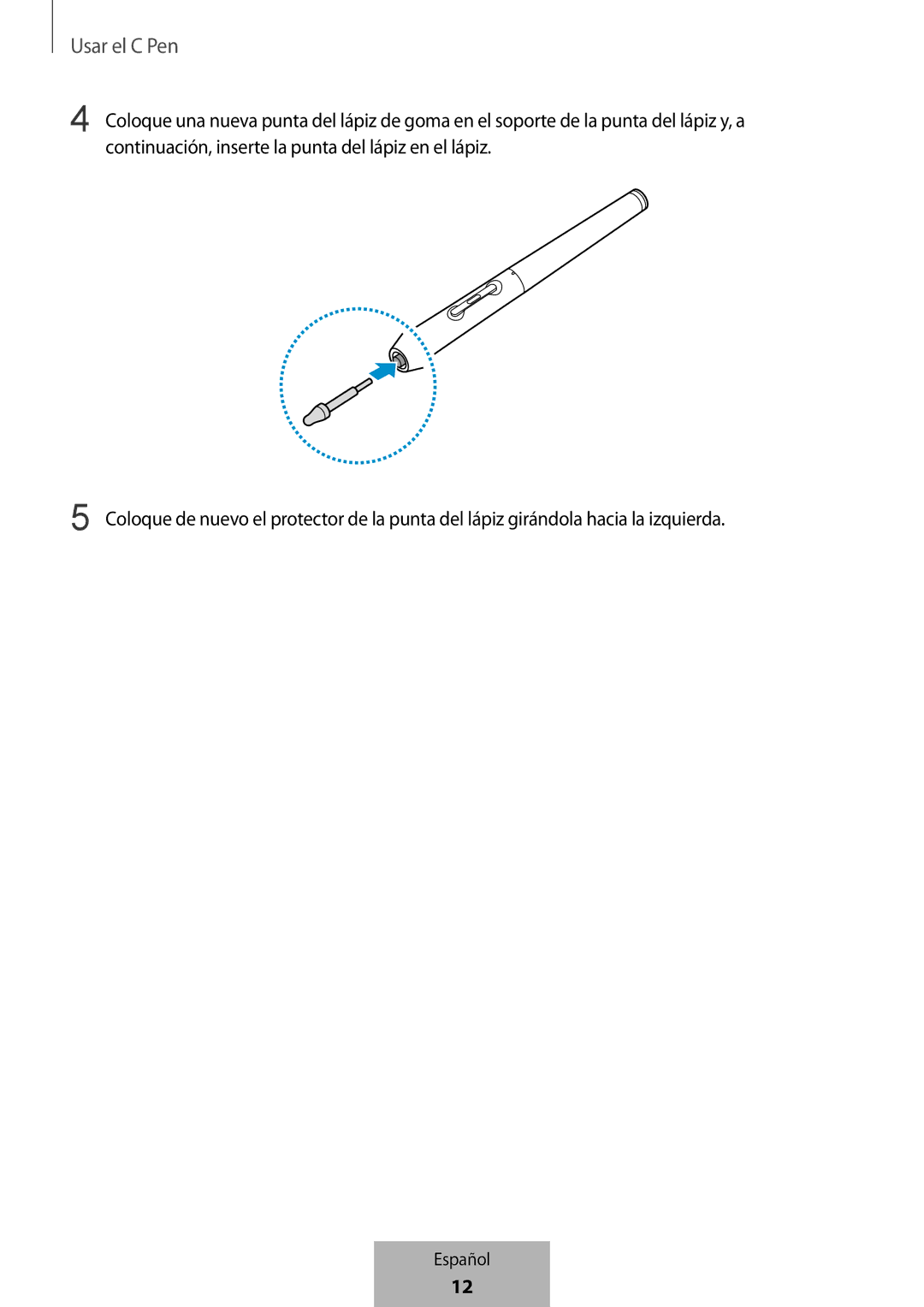 Samsung EJ-PW700CBEGWW manual Usar el C Pen 