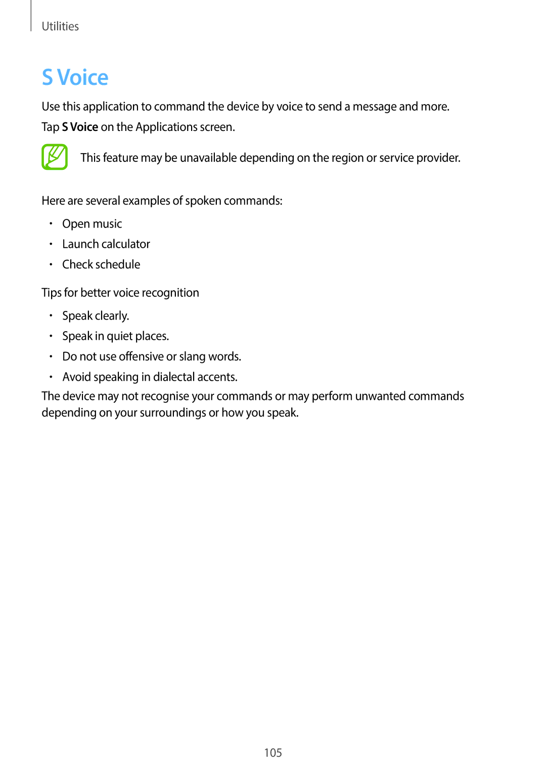 Samsung EK-GC100 user manual Voice 