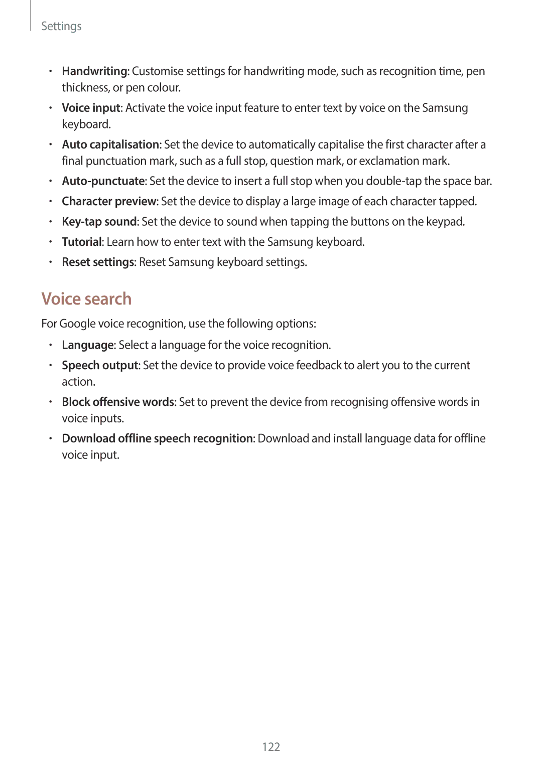 Samsung EK-GC100 user manual Voice search 