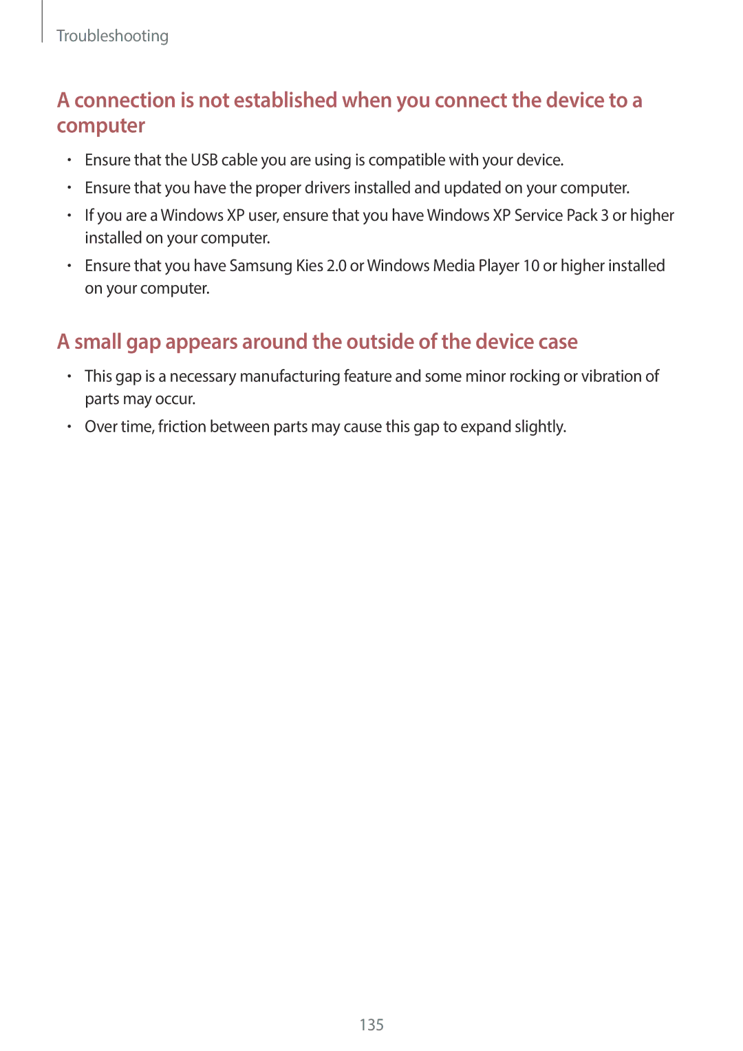 Samsung EK-GC100 user manual Small gap appears around the outside of the device case 