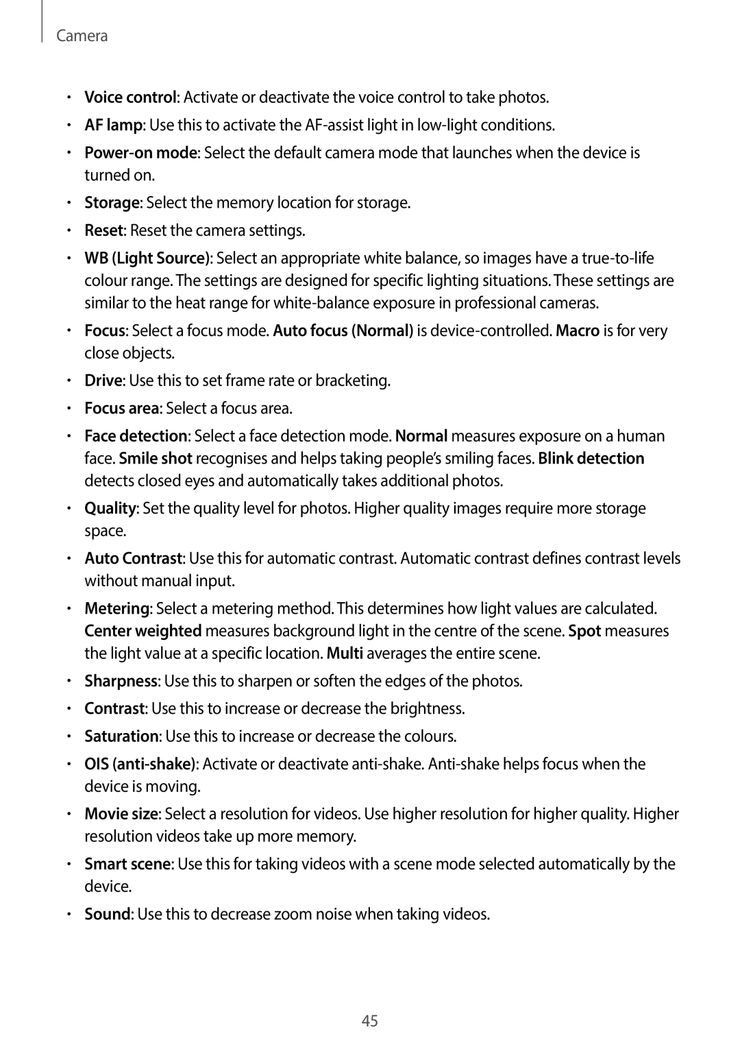 Samsung EK-GC100 user manual Camera 