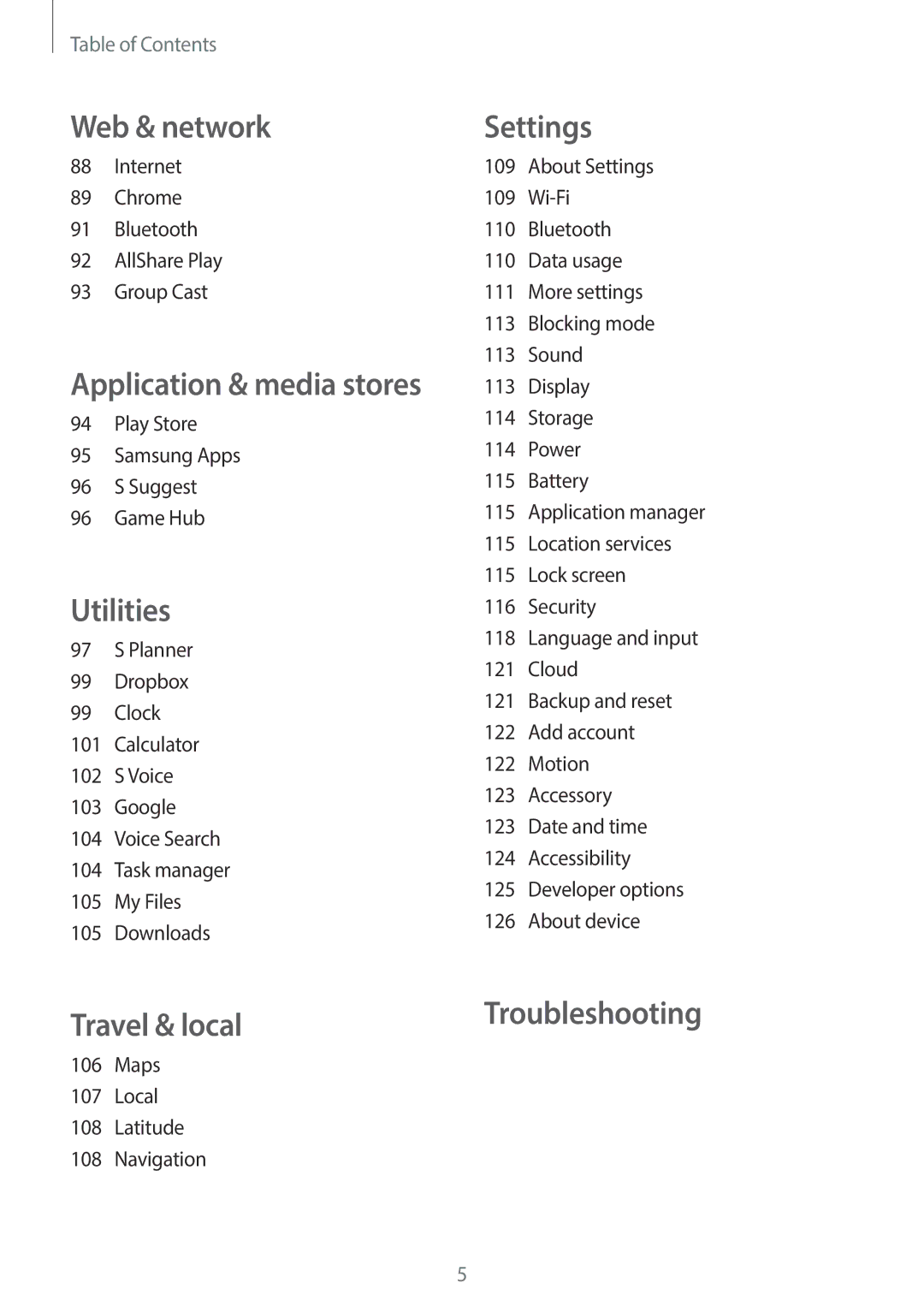 Samsung EK-GC100 user manual Travel & local 